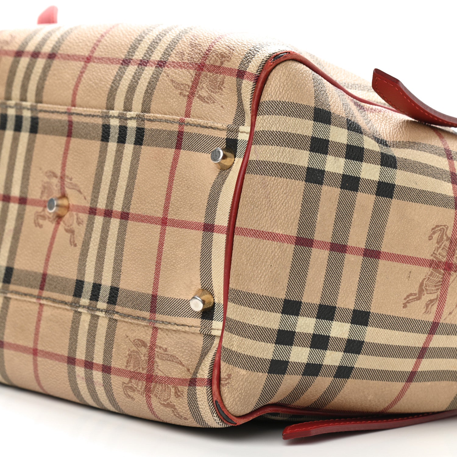 Burberry Haymarket Check Small Canterbury Tote Military Red 14 of 17