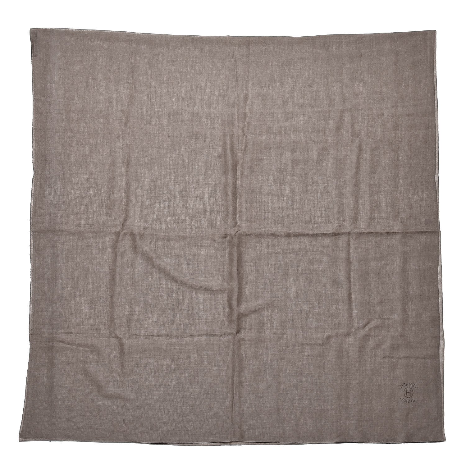 Hermes Cashmere Silk Plume Unie Stole Etoupe 3 of 5