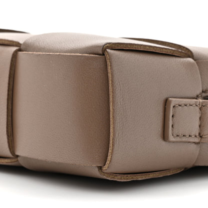 Bottega Veneta Lambskin Maxi Intreccio Cassette Phone Pouch Crossbody Bag Taupe Grey 8 of 10