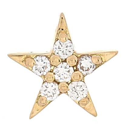 Foundrae 18K Yellow Gold Diamond Tenet Star Strength Stud Earring 1 of 4