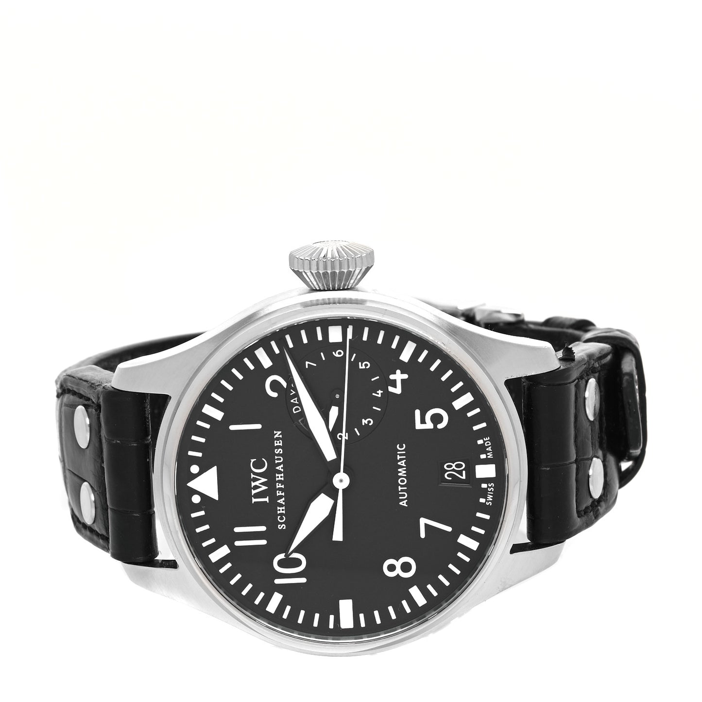 Stainless Steel Alligator 46mm Big Pilot 7 Days Automatic Watch Black IW500401
