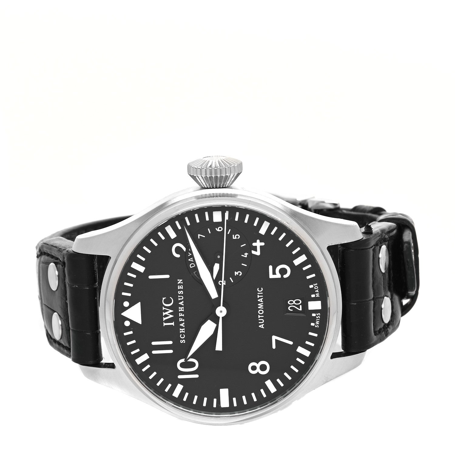 IWC Stainless Steel Alligator 46mm Big Pilot 7 Days Automatic Watch Black IW500401 2 of 4
