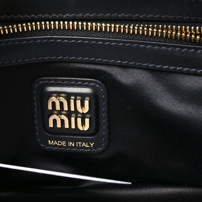 Miu Miu Calfskin Softy Medium Beau Top Handle Bag Black 6 of 10