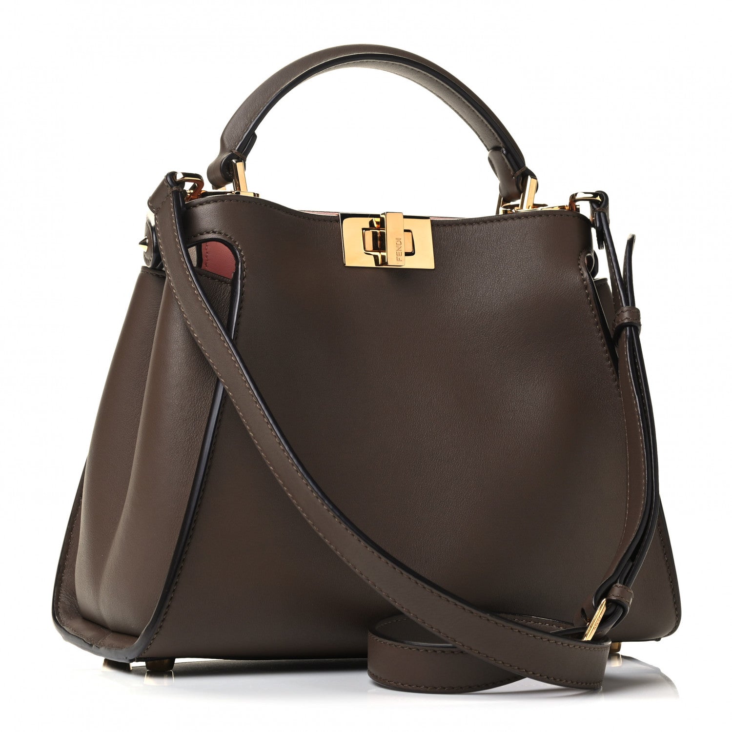 Fendi Vitello Tahiti Burro Bi-Color Medium Peekaboo Iconic Essentially Satchel Maya Camelia Confetto 2 of 4