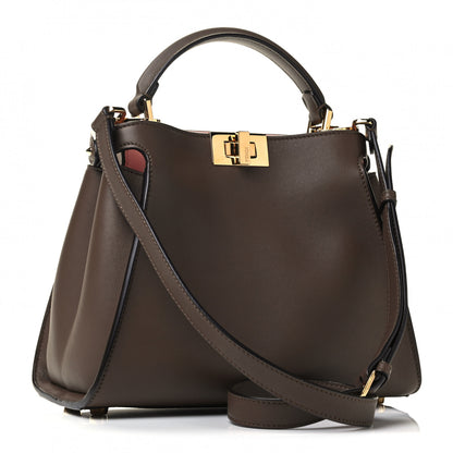 Fendi Vitello Tahiti Burro Bi-Color Medium Peekaboo Iconic Essentially Satchel Maya Camelia Confetto 2 of 4