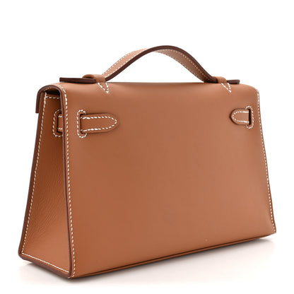 Hermes Swift Kelly Pochette Clutch Gold 3 of 8