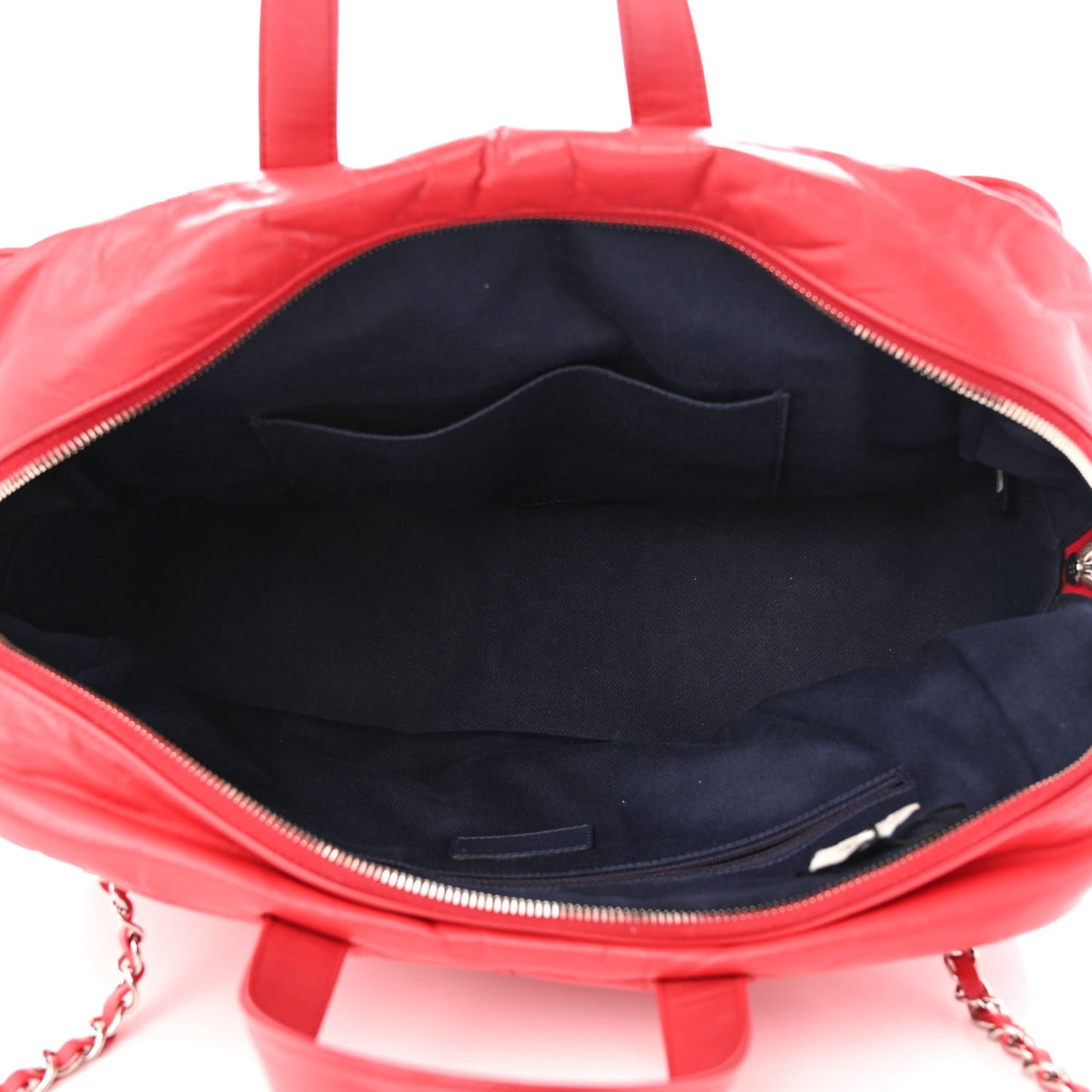 Aged Calfskin Quilted Medium Express Bowling Bag Red