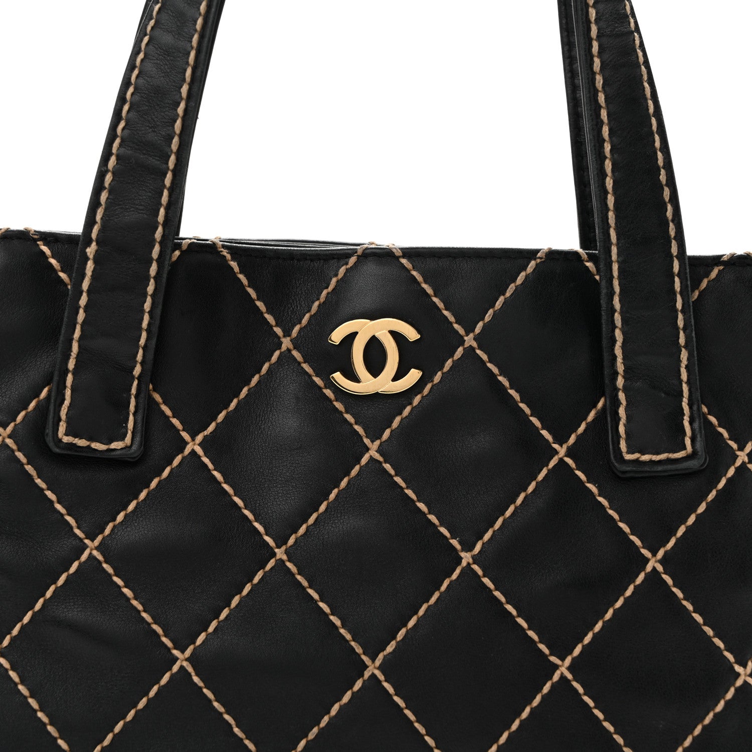 Chanel Calfskin Stitch Small Surpique Tote Black 8 of 15