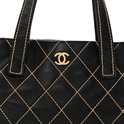 Chanel Calfskin Stitch Small Surpique Tote Black 8 of 15