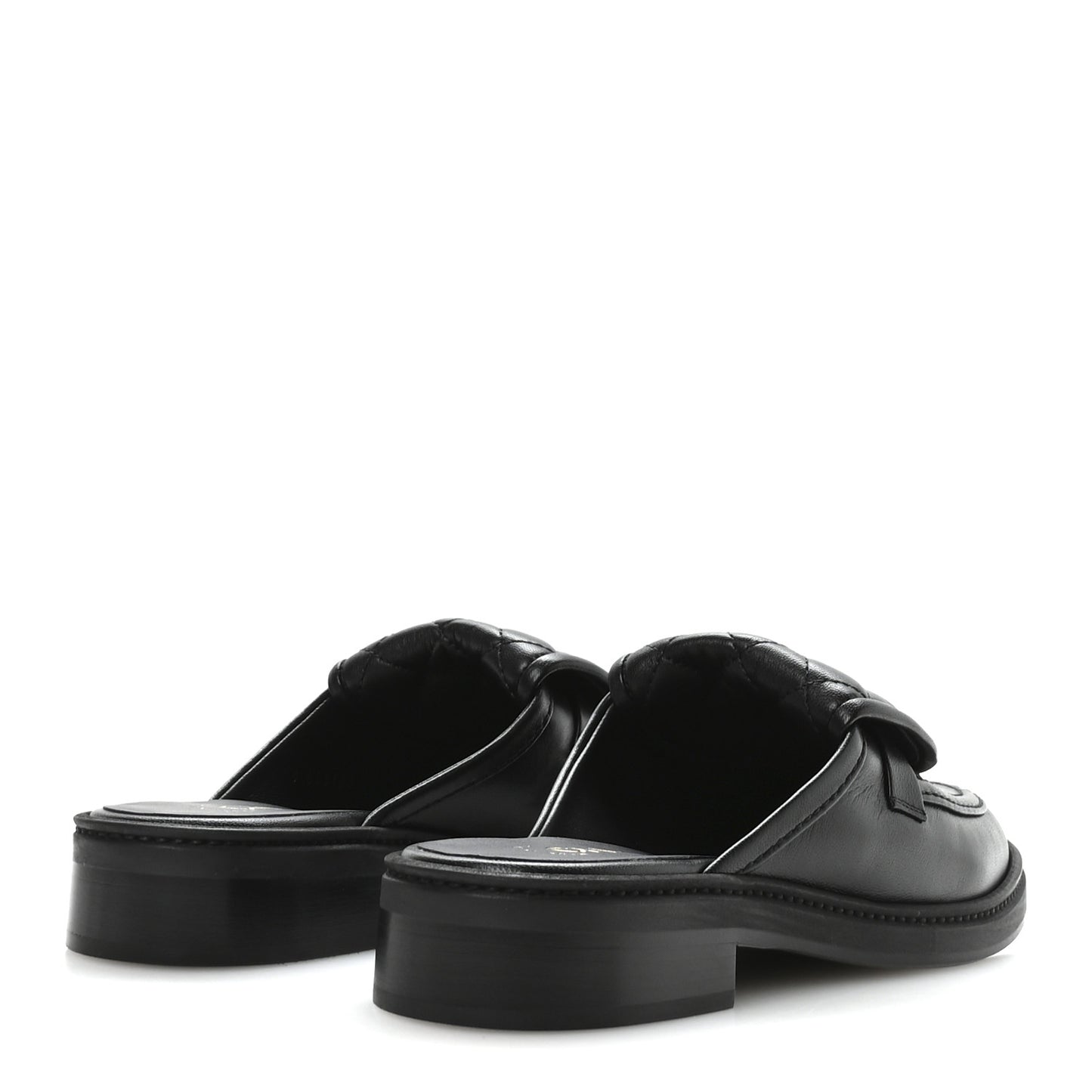Lambskin Quilted CC Turnlock Mules 36.5 Black