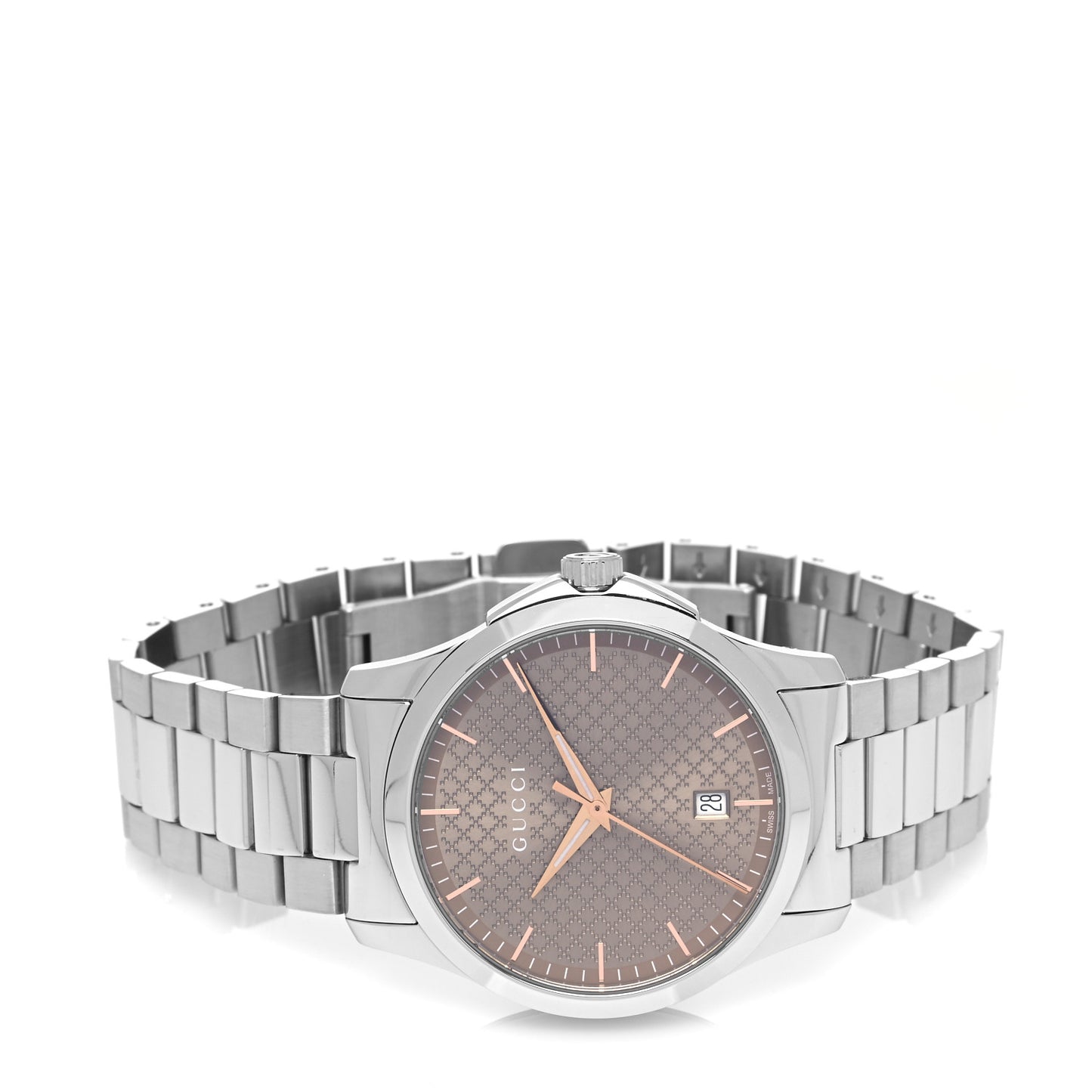 Stainless Steel 38mm G-Timeless Diamante Quartz Watch Brown