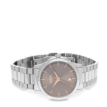 Gucci Stainless Steel 38mm G-Timeless Diamante Quartz Watch Brown 2 of 4
