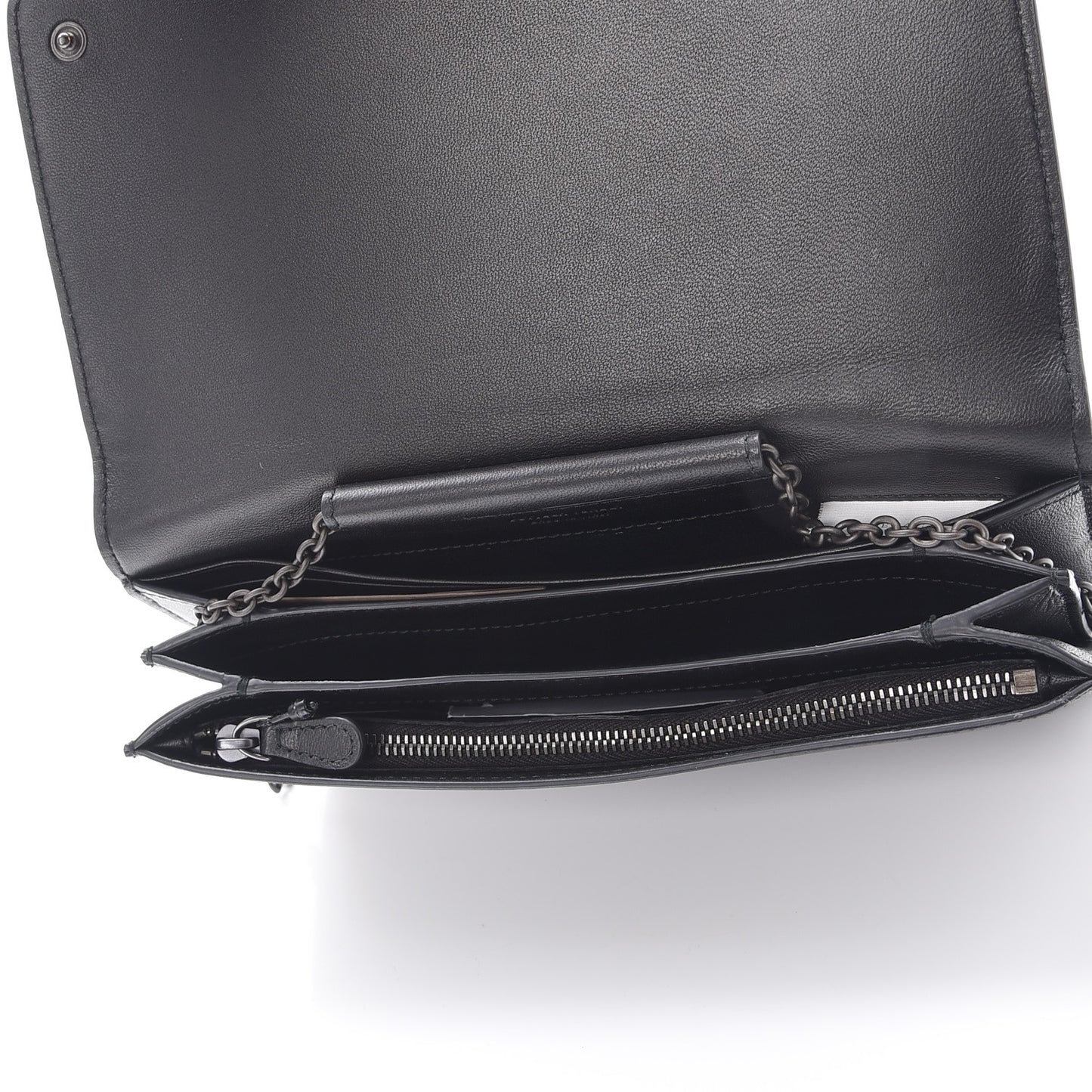 Nappa Intrecciato Continental Wallet on Chain Nero Black