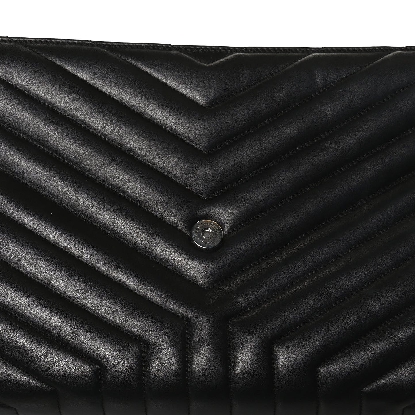 Calfskin Y Quilted Monogram Large Loulou Chain Satchel Black