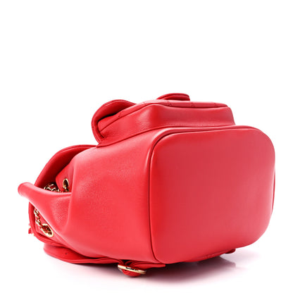 Chanel Lambskin Quilted Small Duma Drawstring Backpack Dark Pink 4 of 13