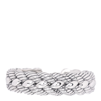 David Yurman Stainless Steel Sterling Silver Woven Cable Cuff Bracelet 3 of 4