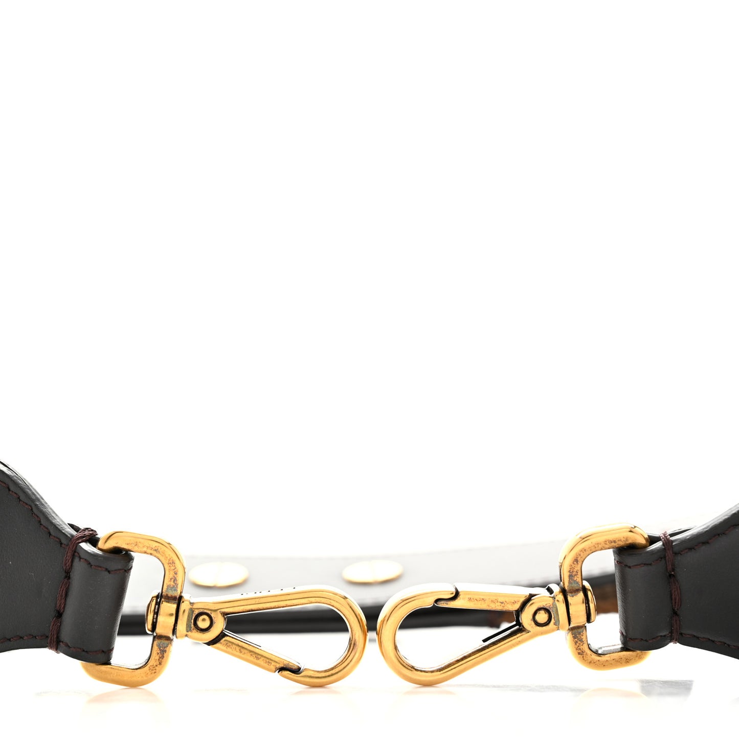 Ribbon Vitello Century FF 1974 Flat Studded Strap You Fango Marrone Ebano