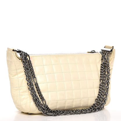 Chanel Lambskin Square Quilted Double Chain Bag White 3 of 12