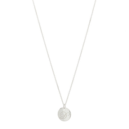 Tiffany Sterling Silver Letter D Disc Pendant Necklace 1 of 7