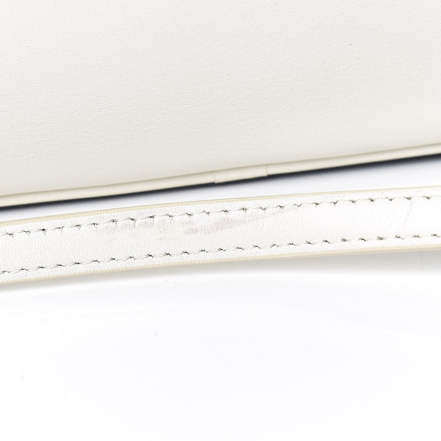 Nappa Calfskin Bi-Color Medium Side Lock Shoulder Bag White