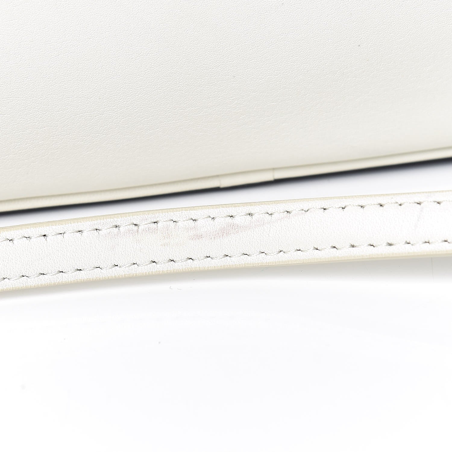 Celine Nappa Calfskin Bi-Color Medium Side Lock Shoulder Bag White 9 of 9