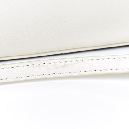 Celine Nappa Calfskin Bi-Color Medium Side Lock Shoulder Bag White 9 of 9