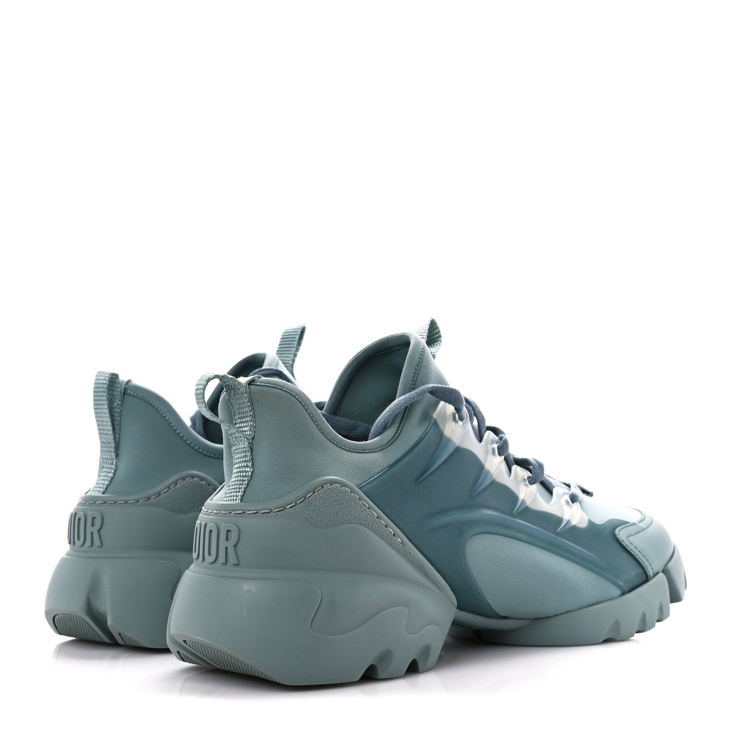 Christian Dior Neoprene Rubber Womens D-Connect Sneakers 39.5 Water Grey 4 of 9