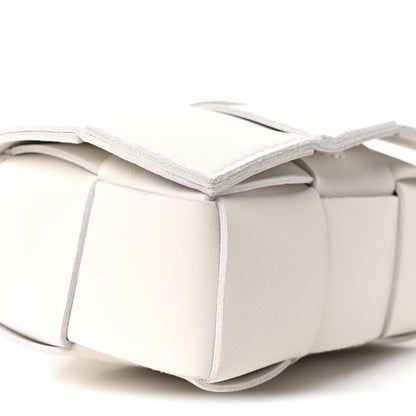 Bottega Veneta Lambskin Maxi Intrecciato Extra Mini Cassette Crossbody Bag White 7 of 8