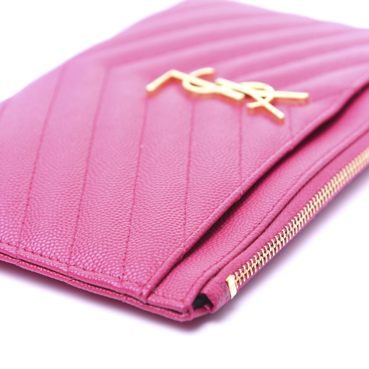 Grain De Poudre Chevron Monogram Bill Pouch Bright Pink