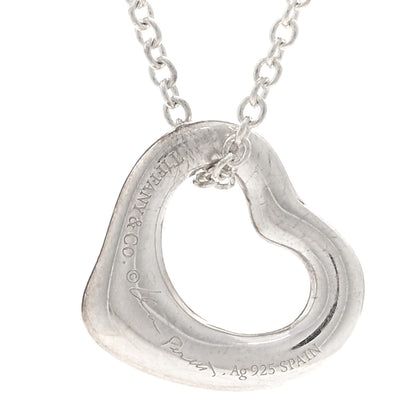 Tiffany Sterling Silver 11mm Elsa Peretti Open Heart Pendant Necklace 4 of 5