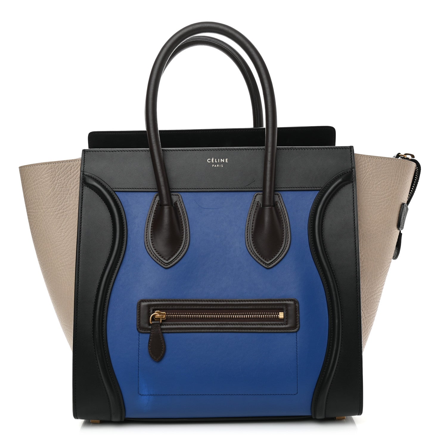 Celine Elephant Calfskin Mini Tri-Color Luggage Indigo 1 of 13