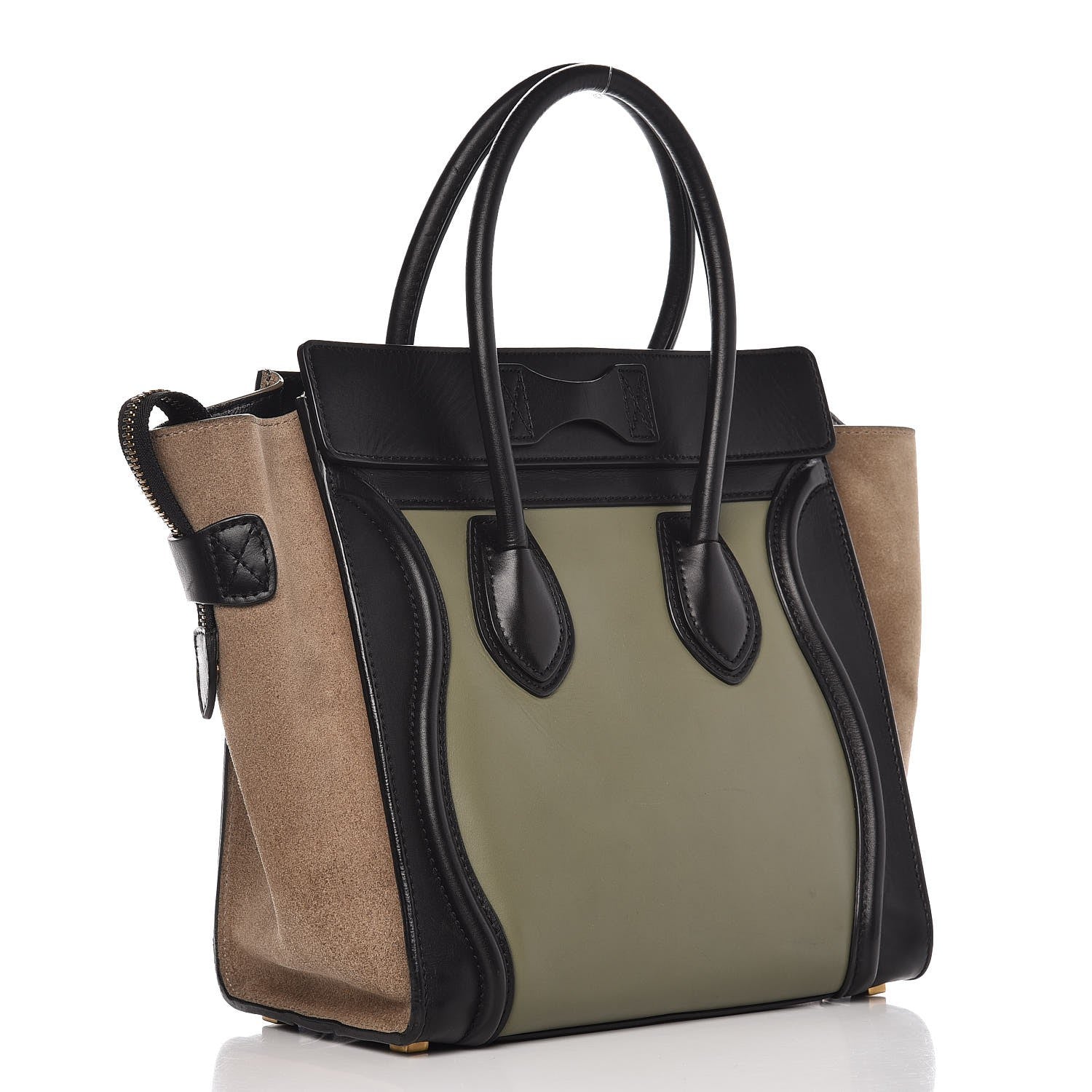 Celine Smooth Calfskin Suede Micro Tri-Color Luggage Almond 3 of 10