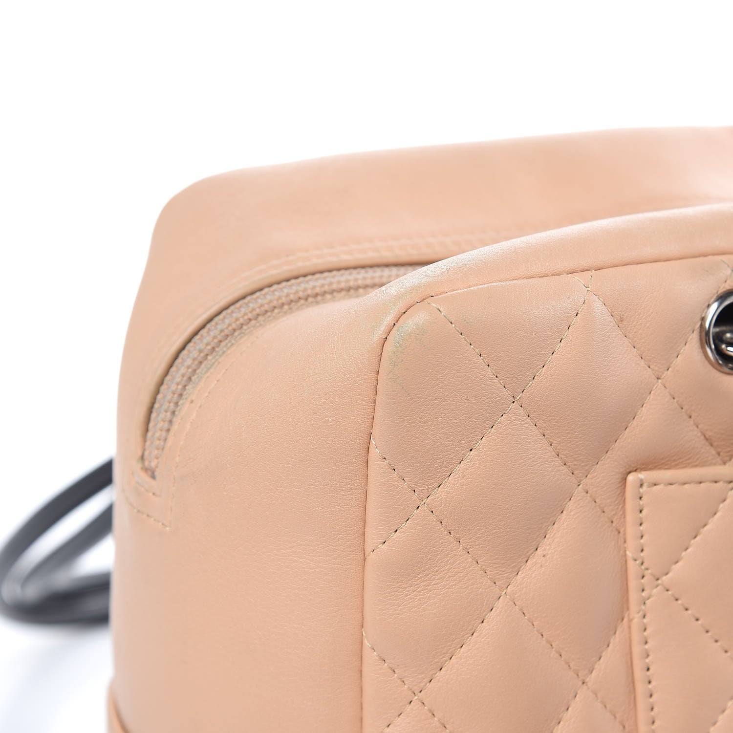 Chanel Calfskin Quilted Large Cambon Bowler Beige Black 12 of 16