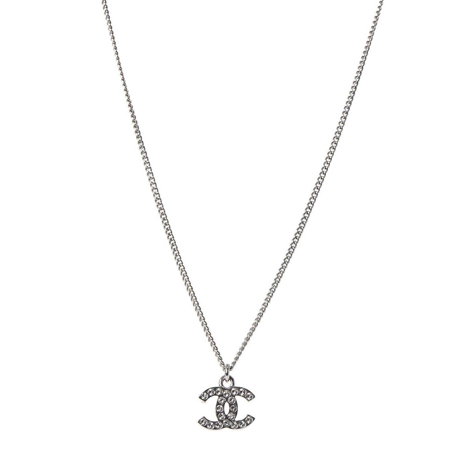 Crystal Timeless CC Necklace Silver