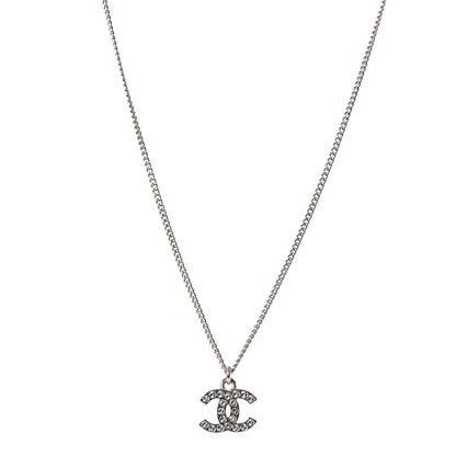 Chanel Crystal Timeless CC Necklace Silver 1 of 6