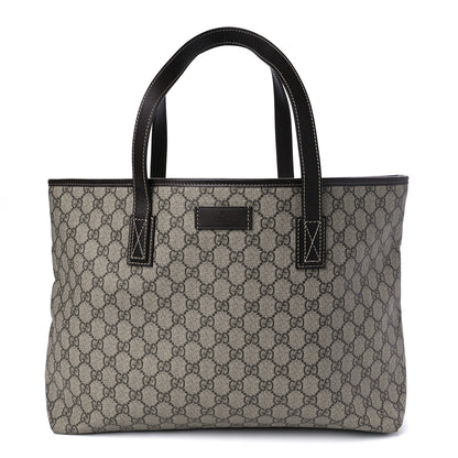 Gucci GG Supreme Monogram Medium Zippered Shopping Tote Dark Brown 1 of 10