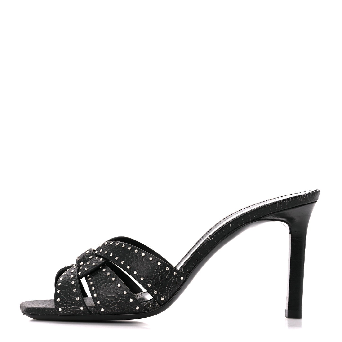 Smart Crack Studded Tribute Slide 85 Mules 37 Black