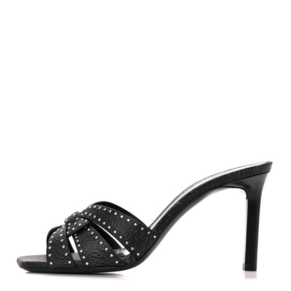 Saint Laurent Smart Crack Studded Tribute Slide 85 Mules 37 Black 1 of 9