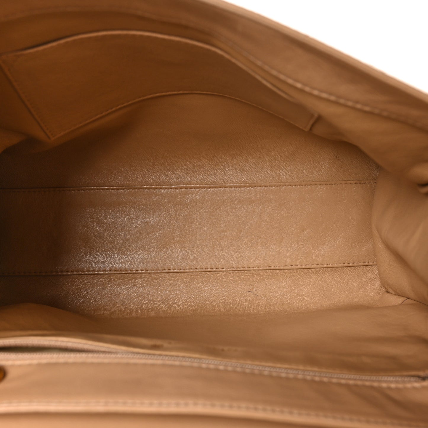 Caviar Stitched Shoulder Flap Bag Beige