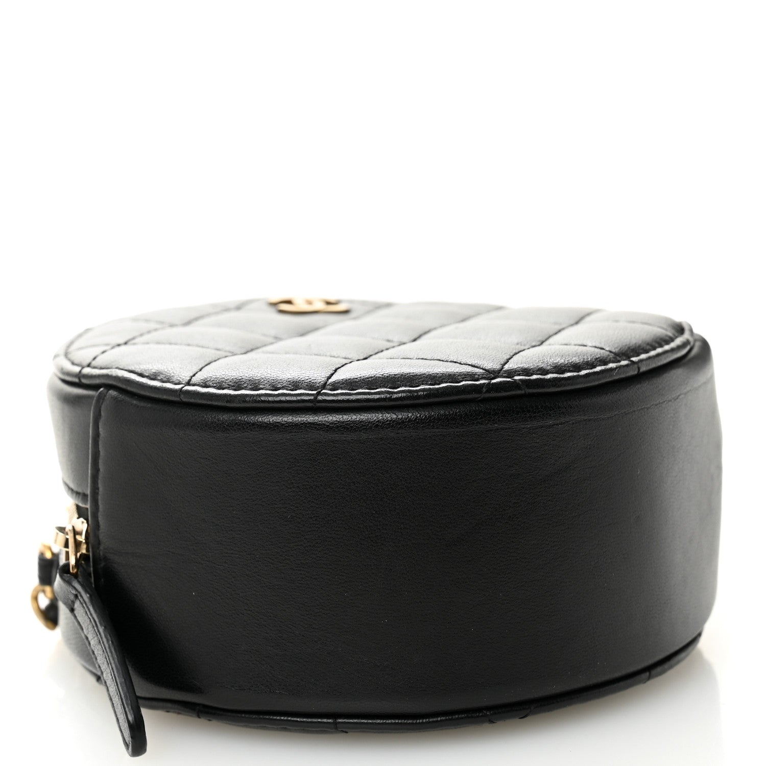 Chanel Lambskin Quilted Round Clutch With Chain Black 4 of 10