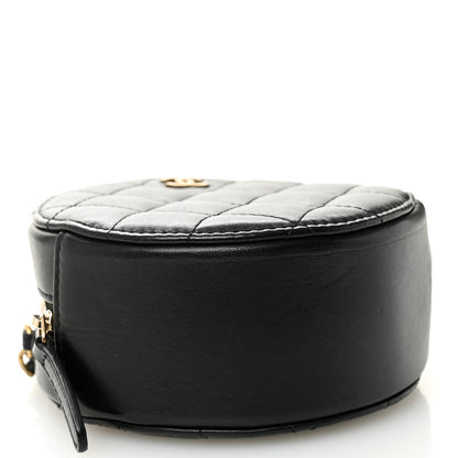 Chanel Lambskin Quilted Round Clutch With Chain Black 4 of 10