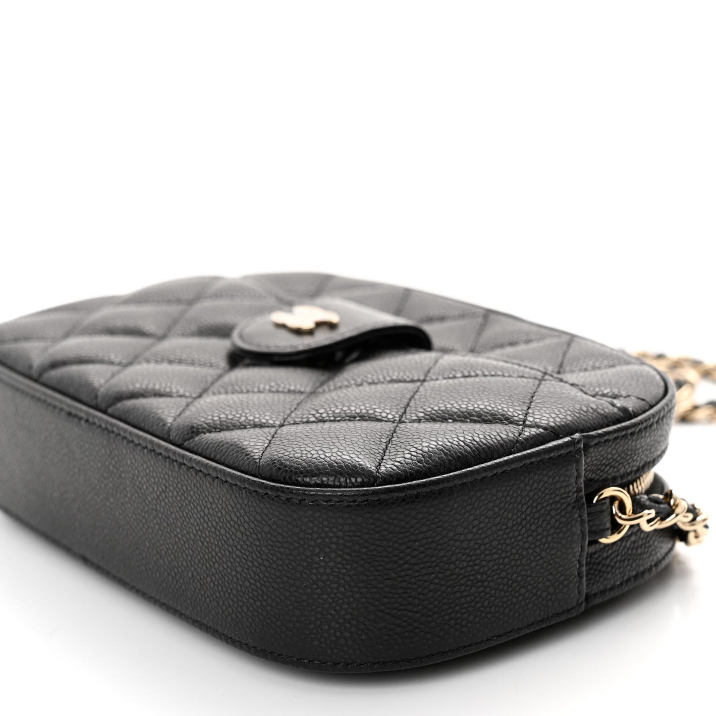 Caviar Quilted Chain Camera Bag Black