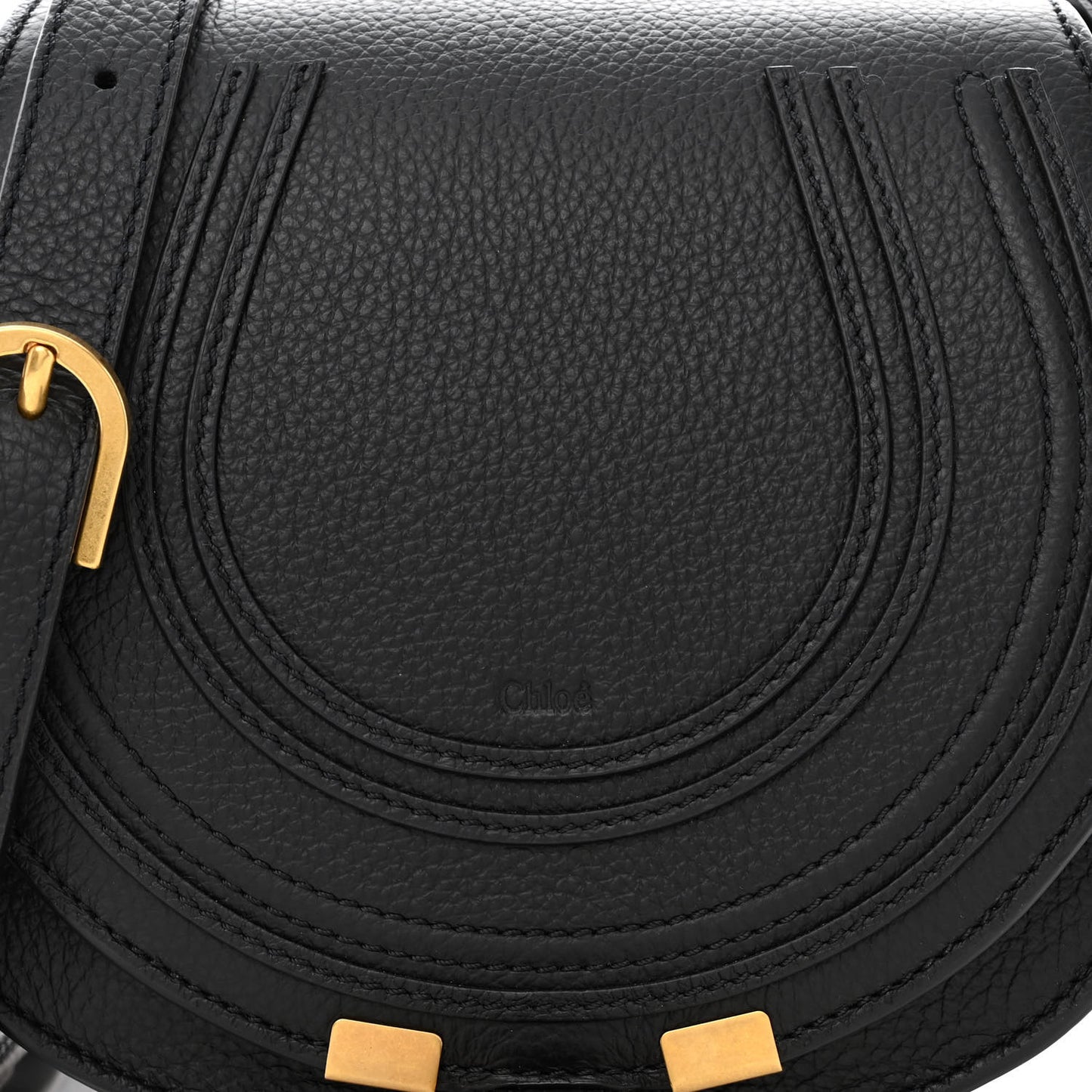 Calfskin Mini Marcie Round Crossbody Bag Black