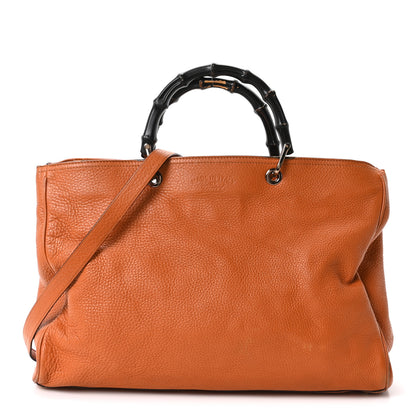 Gucci Cellarius Calfskin Large Bamboo Shopper Tote Orange 1 of 10