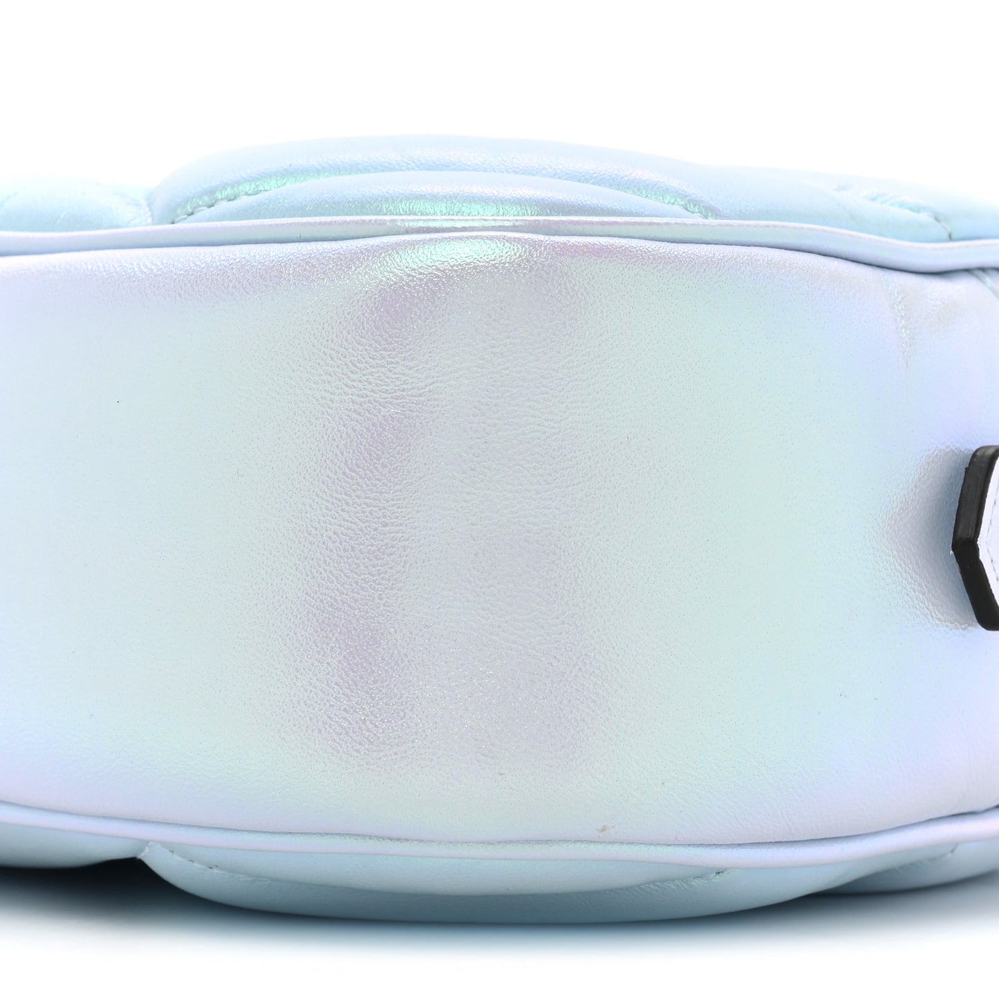 Iridescent Nappa Chevron Matelasse Small GG Marmont Chain Shoulder Bag Iridescent Snow Light Blue