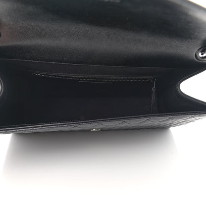 Saint Laurent Grain De Poudre Textured Mixed Matelasse Large Triquilt Monogram Monochrome Satchel Black 5 of 12