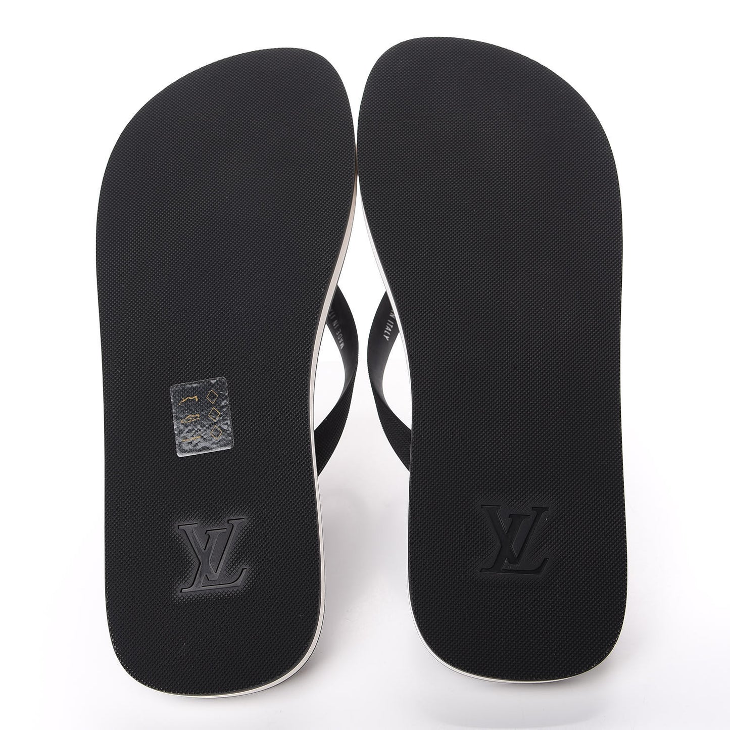 Rubber Monogram Mens Molitor Thong Sandals 8 Black