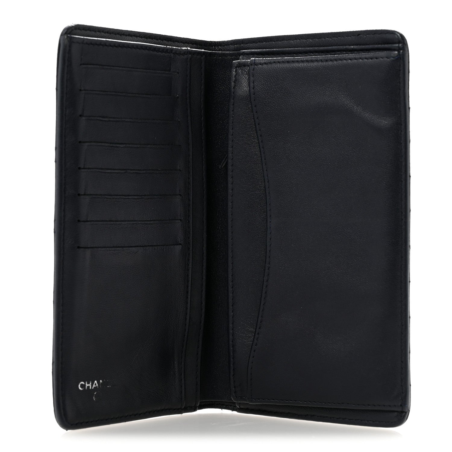 Chanel Lambskin Quilted Yen Wallet Blue 5 of 12