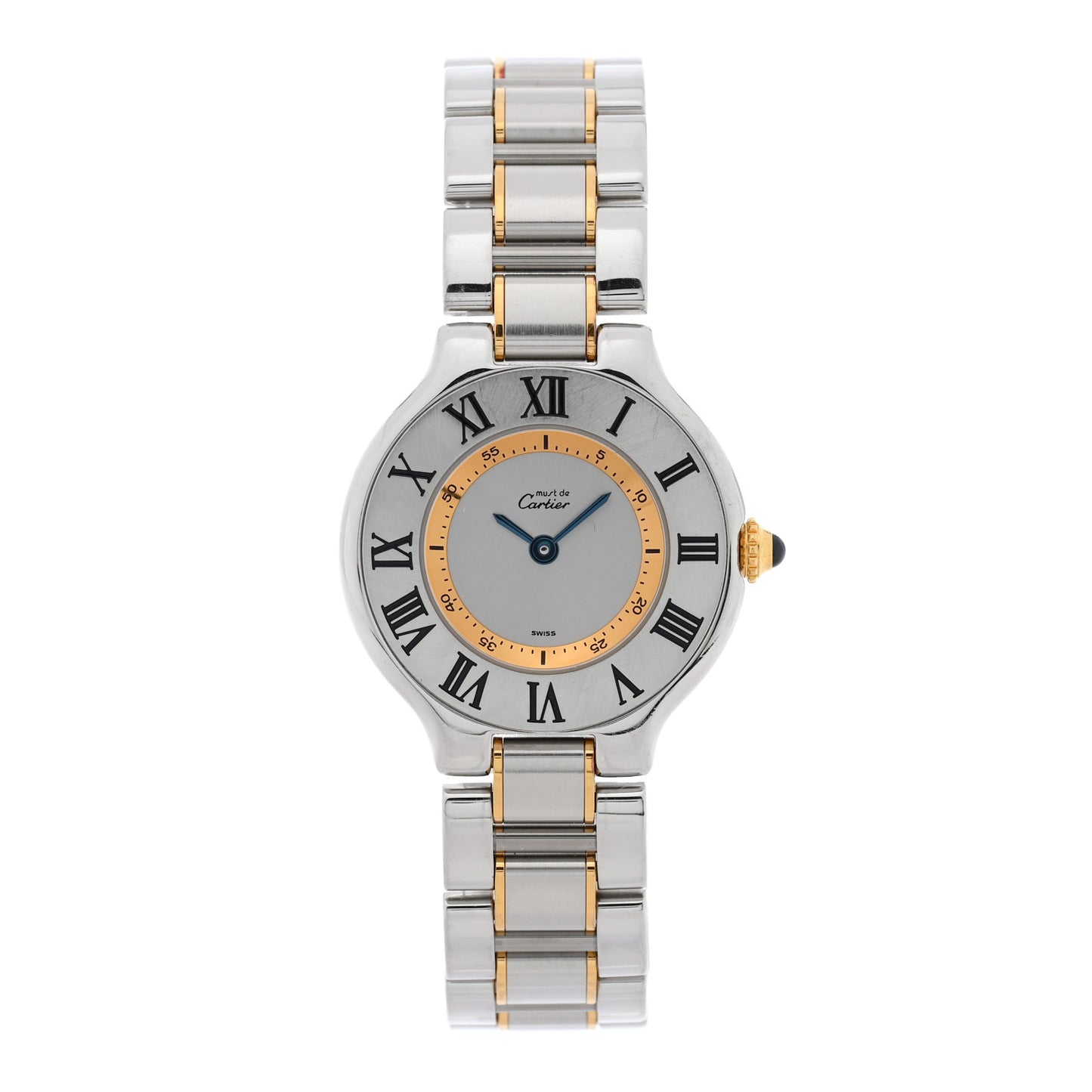 Stainless Steel 18K Yellow Gold 28mm Must de 21 Quartz Watch