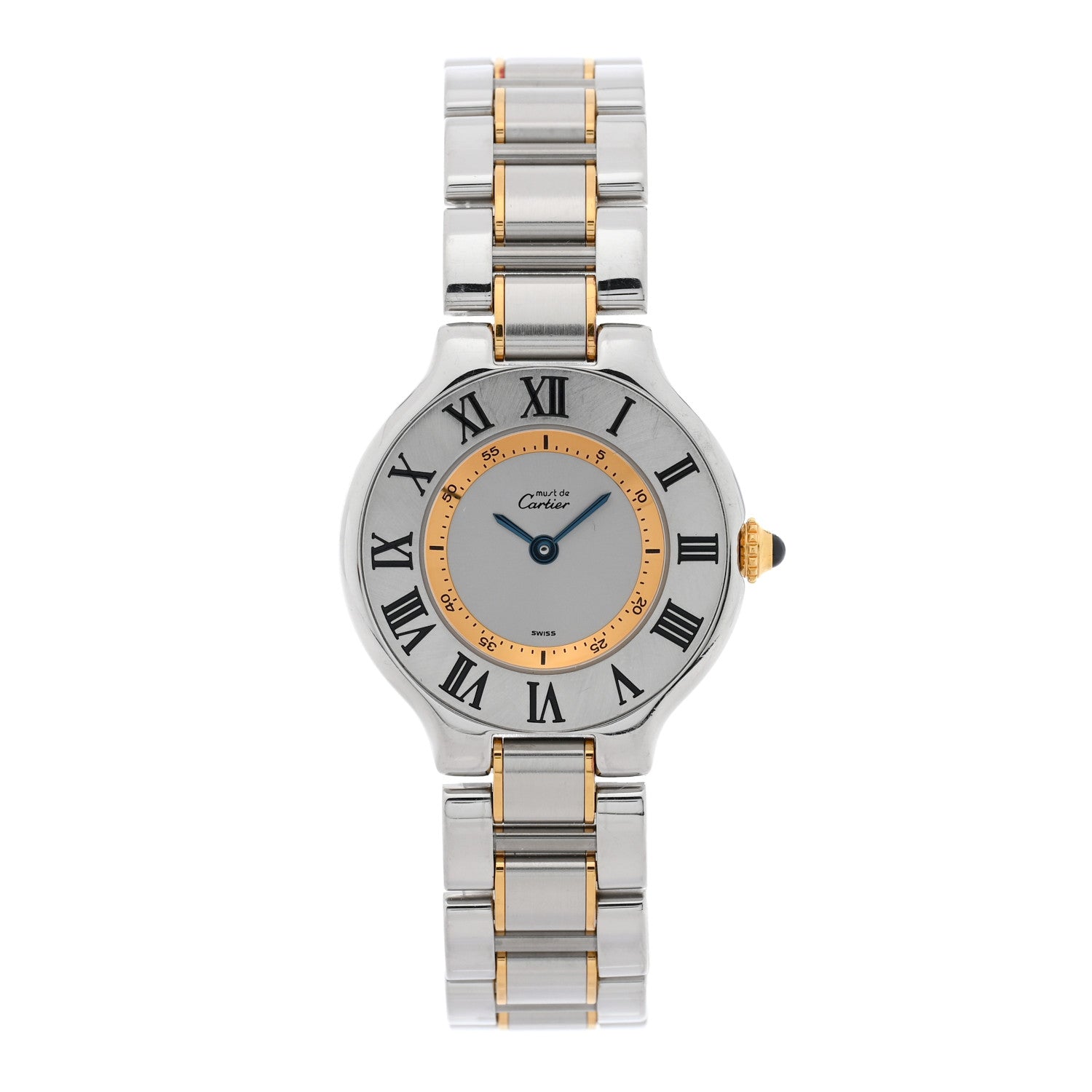 Cartier Stainless Steel 18K Yellow Gold 28mm Must de 21 Quartz Watch 1 of 4